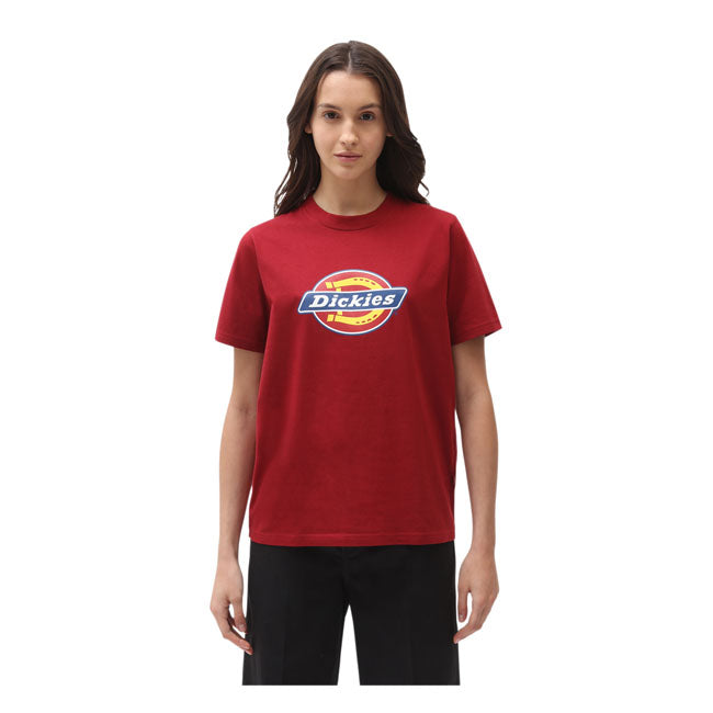 Dickies Icon Logo Ladies T-Shirt Biking Red - FREE UK Shipping, FREE 365 Day Returns | Moto Central