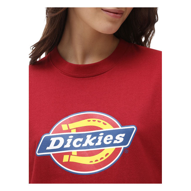 Dickies Icon Logo Ladies T-Shirt Biking Red - FREE UK Shipping, FREE 365 Day Returns | Moto Central