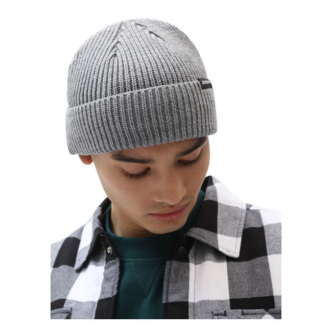 Dickies Woodworth Beanie Grey Melange - FREE UK Shipping, FREE 365 Day Returns | Moto Central