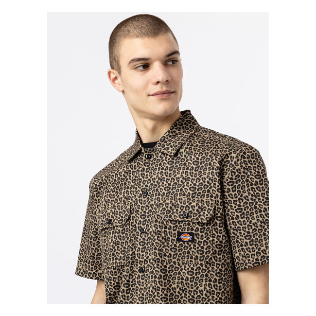 Dickies Silver Firs Shirt Leopard Print - FREE UK Shipping, FREE 365 Day Returns | Moto Central