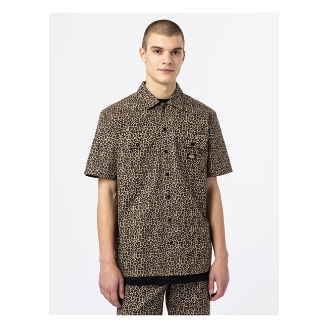 Dickies Silver Firs Shirt Leopard Print - FREE UK Shipping, FREE 365 Day Returns | Moto Central