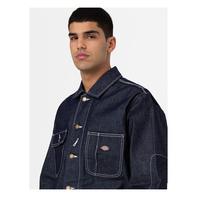 Dickies 100 Denim Chore Jacket Raw - FREE UK Shipping, FREE 365 Day Returns | Moto Central