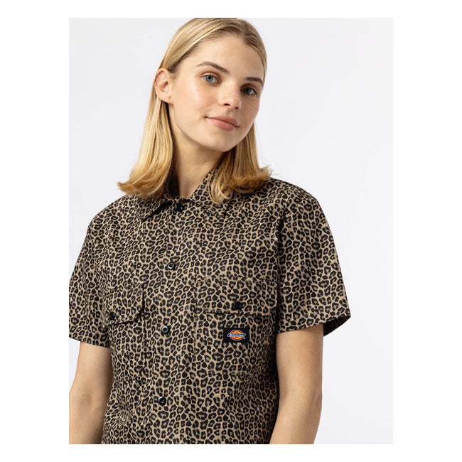 Dickies Ladies Work Shirt Leopard Print