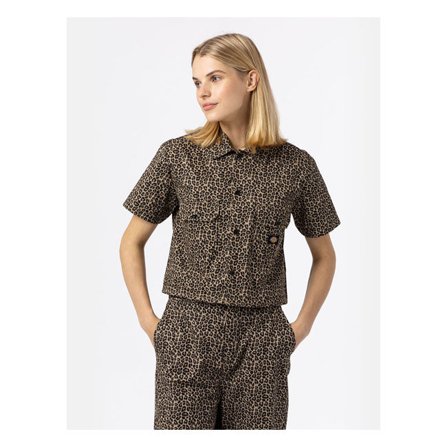 Dickies Ladies Work Shirt Leopard Print