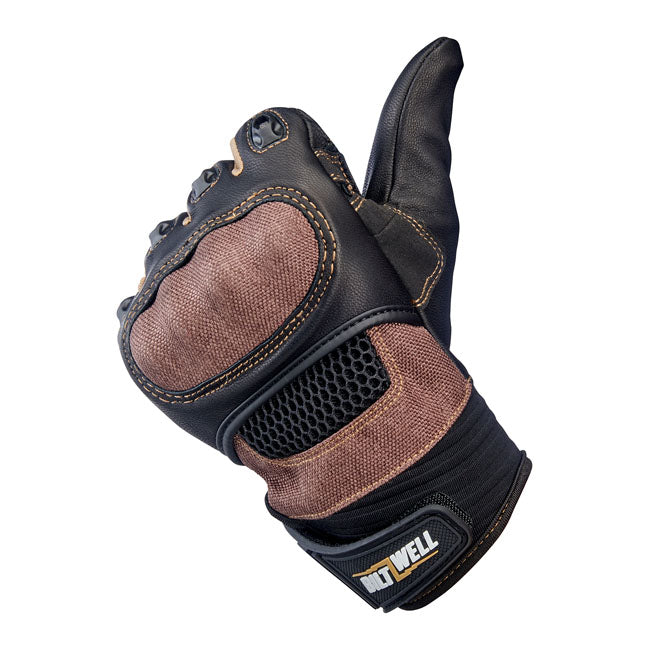 Biltwell Bridgeport Gloves Chocolate / Black - FREE UK Shipping, FREE 365 Day Returns | Moto Central