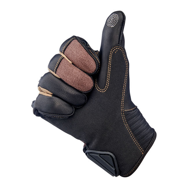 Biltwell Bridgeport Gloves Chocolate / Black - FREE UK Shipping, FREE 365 Day Returns | Moto Central