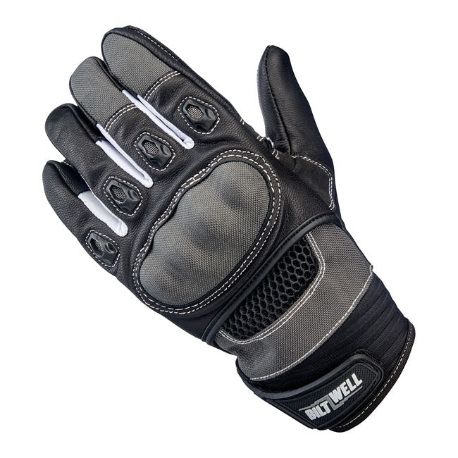 Biltwell Bridgeport Gloves Grey / Black - FREE UK Shipping, FREE 365 Day Returns | Moto Central