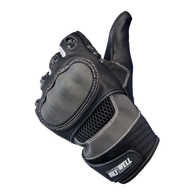 Biltwell Bridgeport Gloves Grey / Black - FREE UK Shipping, FREE 365 Day Returns | Moto Central