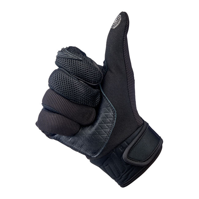 Biltwell Baja Gloves Black Out - FREE UK Shipping, FREE 365 Day Returns | Moto Central