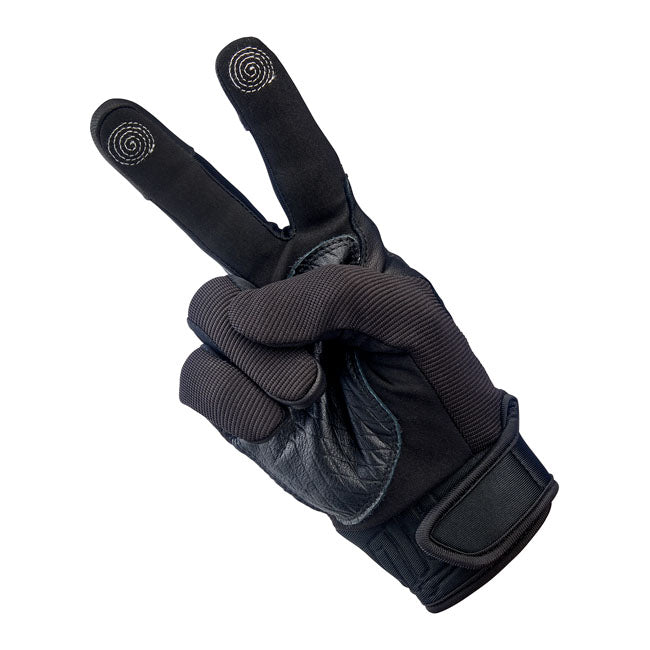 Biltwell Baja Gloves Black Out - FREE UK Shipping, FREE 365 Day Returns | Moto Central