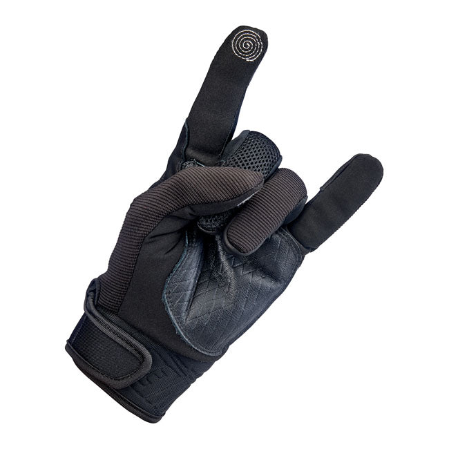 Biltwell Baja Gloves Black Out - FREE UK Shipping, FREE 365 Day Returns | Moto Central