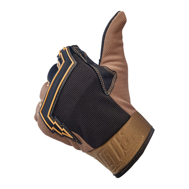 Biltwell Baja Gloves Chocolate / Black - FREE UK Shipping, FREE 365 Day Returns | Moto Central