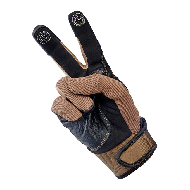 Biltwell Baja Gloves Chocolate / Black - FREE UK Shipping, FREE 365 Day Returns | Moto Central