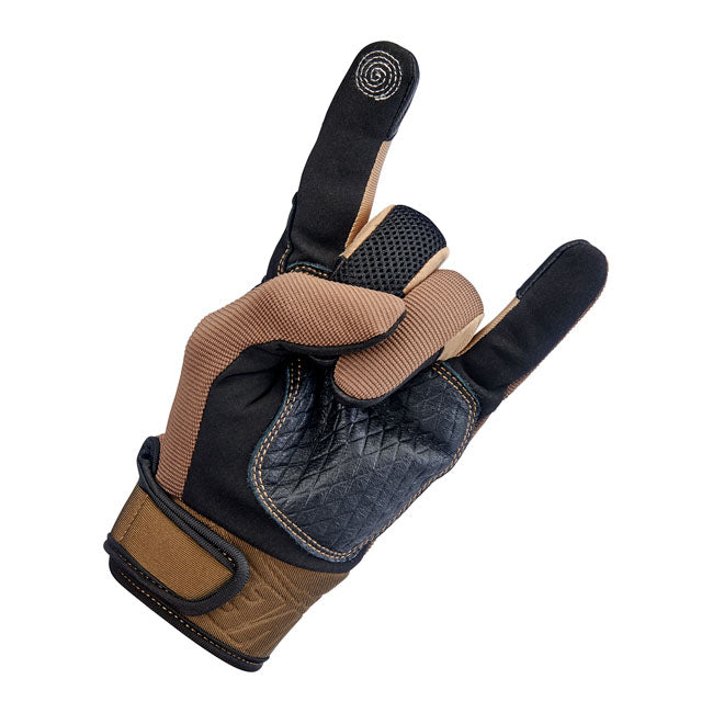 Biltwell Baja Gloves Chocolate / Black - FREE UK Shipping, FREE 365 Day Returns | Moto Central