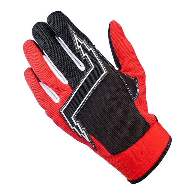 Biltwell Baja Gloves Red / Black - FREE UK Shipping, FREE 365 Day Returns | Moto Central