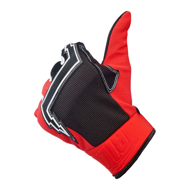 Biltwell Baja Gloves Red / Black - FREE UK Shipping, FREE 365 Day Returns | Moto Central