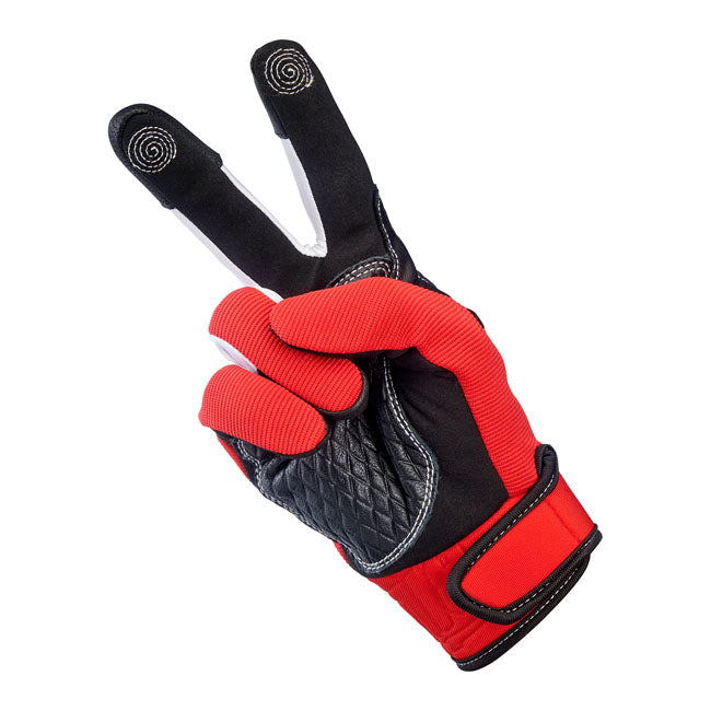 Biltwell Baja Gloves Red / Black - FREE UK Shipping, FREE 365 Day Returns | Moto Central