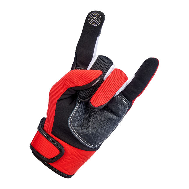 Biltwell Baja Gloves Red / Black - FREE UK Shipping, FREE 365 Day Returns | Moto Central