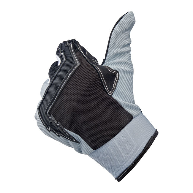 Biltwell Baja Gloves Grey / Black - FREE UK Shipping, FREE 365 Day Returns | Moto Central