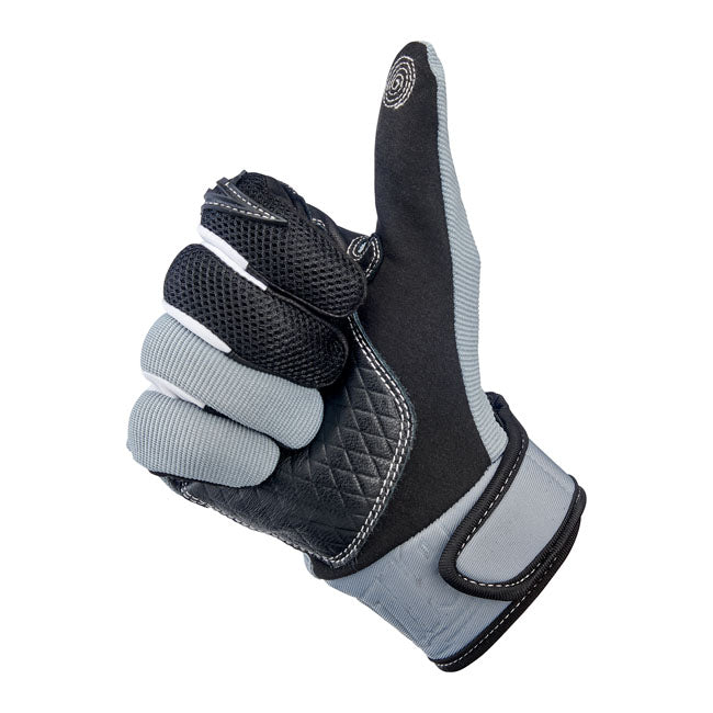 Biltwell Baja Gloves Grey / Black - FREE UK Shipping, FREE 365 Day Returns | Moto Central