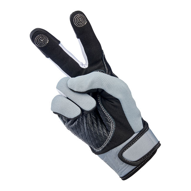 Biltwell Baja Gloves Grey / Black - FREE UK Shipping, FREE 365 Day Returns | Moto Central