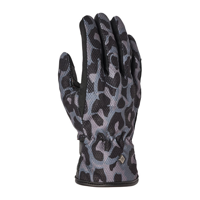 Roland Sands Design Caspian 74 Ladies Gloves Sapphire Leopard