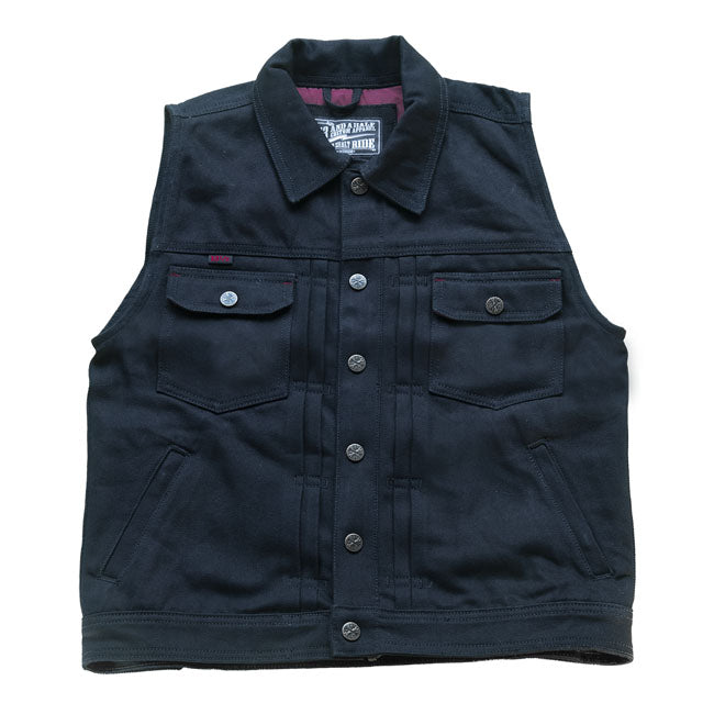 13 And A Half Magazine Rain Splitter Denim Vest Black