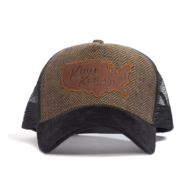 King Kerosin USA Cap Black / Brown - FREE UK Shipping, FREE 365 Day Returns | Moto Central