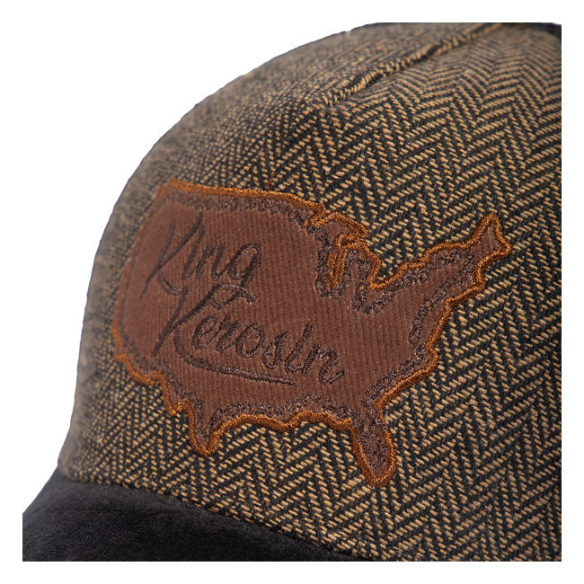 King Kerosin USA Cap Black / Brown - FREE UK Shipping, FREE 365 Day Returns | Moto Central