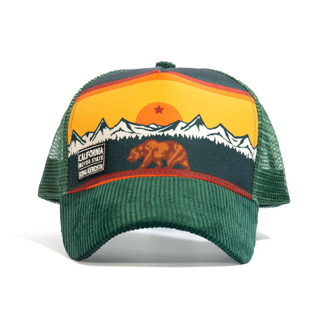 King Kerosin California Motor State Cap Green - FREE UK Shipping, FREE 365 Day Returns | Moto Central