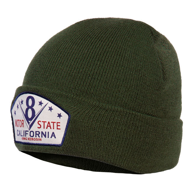 King Kerosin V8 Motor State California Beanie Green