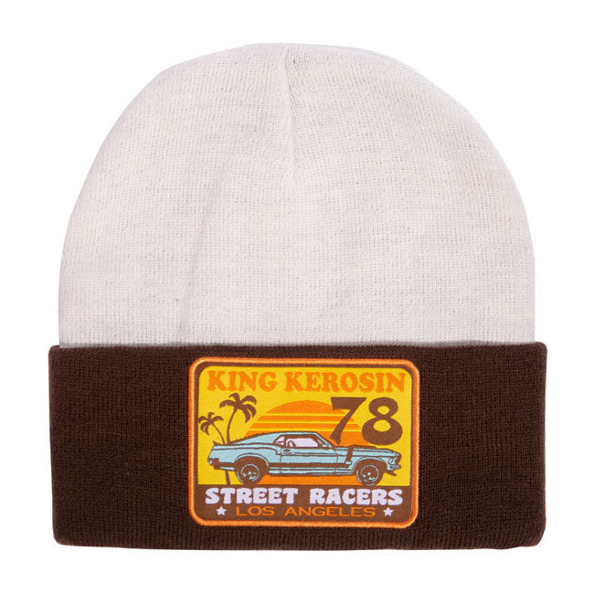 King Kerosin Street Racers Beanie Brown / White