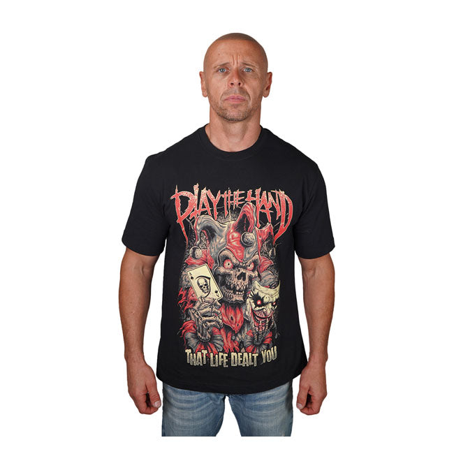 Lethal Threat Play The Hand Jester T-Shirt Black