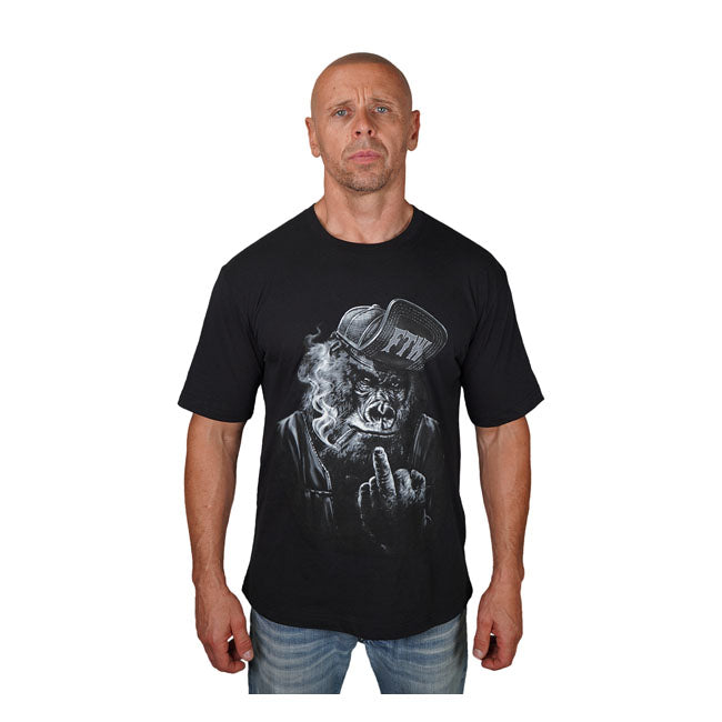 Lethal Threat Middle Finger Gorilla T-Shirt Black