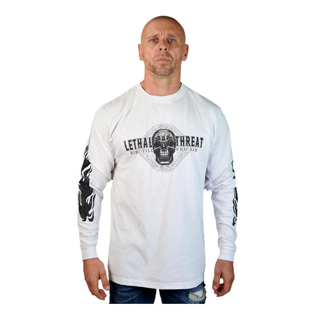 Lethal Threat Ride Till You Die Long Sleeves T-Shirt White