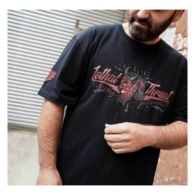 Lethal Threat EL Diablo T-Shirt Black - FREE UK Shipping, FREE 365 Day Returns | Moto Central