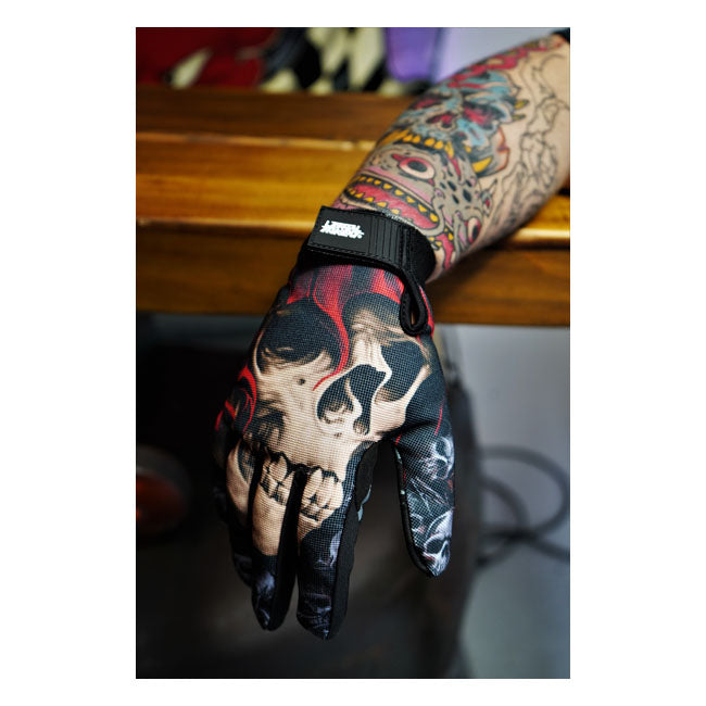 Lethal Threat Reaper Gloves Black Graphic - FREE UK Shipping, FREE 365 Day Returns | Moto Central