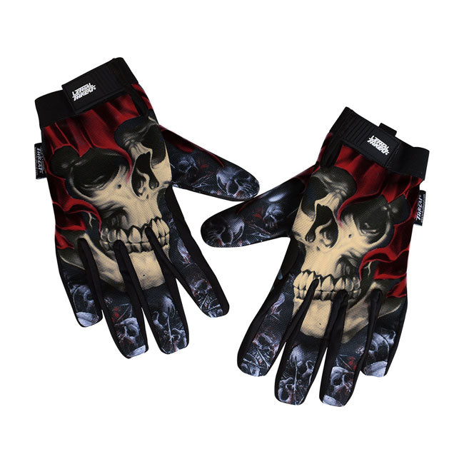 Lethal Threat Reaper Gloves Black Graphic - FREE UK Shipping, FREE 365 Day Returns | Moto Central