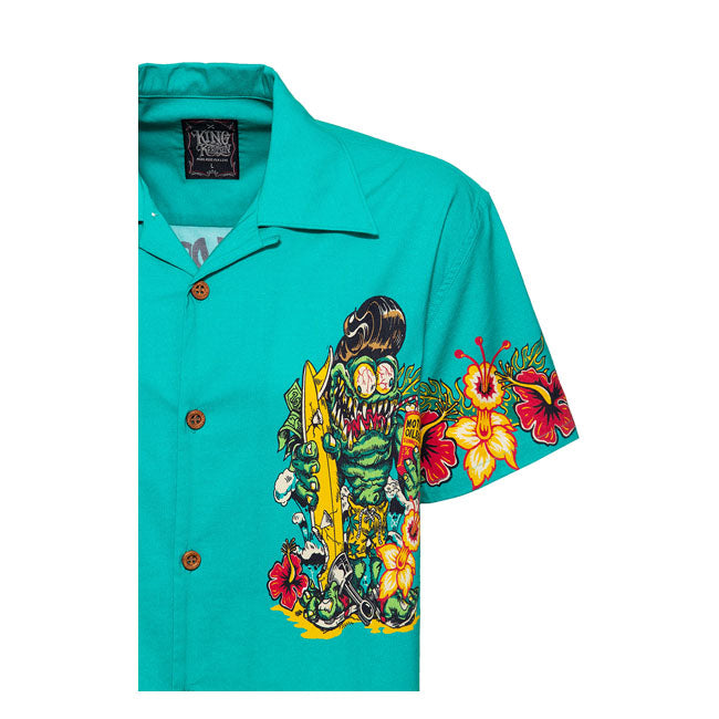 King Kerosin Make My Dreams AOP Fun Shirt Sky Blue - FREE UK Shipping, FREE 365 Day Returns | Moto Central