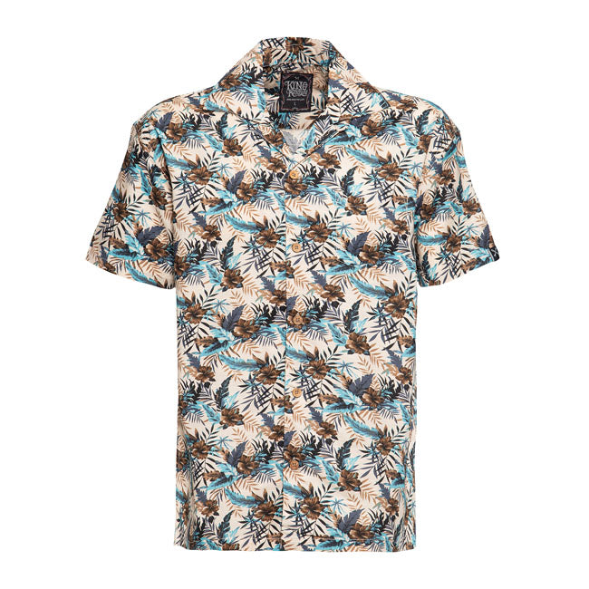 King Kerosin Hawaii AOP Shirt Beige / Multicolor - FREE UK Shipping, FREE 365 Day Returns | Moto Central