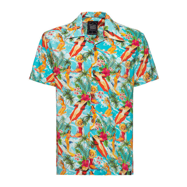 King Kerosin Vintage Summer AOP Shirt Multicolor - FREE UK Shipping, FREE 365 Day Returns | Moto Central