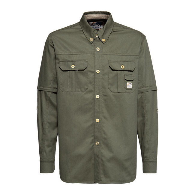 King Kerosin Motorshop Workwear Shirt Military Green