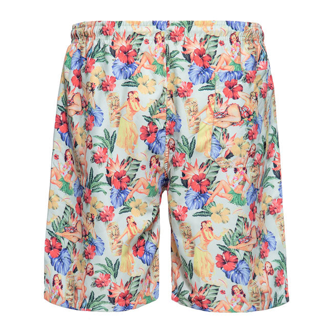 King Kerosin Flower Bath AOP Shorts Warm Sand - FREE UK Shipping, FREE 365 Day Returns | Moto Central