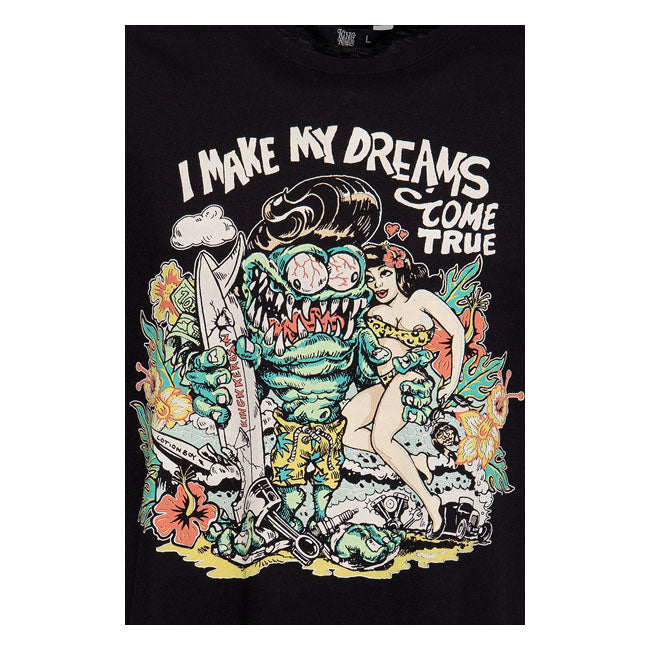 King Kerosin Make My Dreams T-Shirt Black - FREE UK Shipping, FREE 365 Day Returns | Moto Central