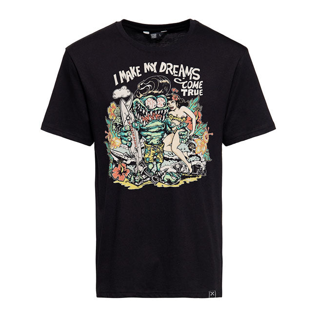 King Kerosin Make My Dreams T-Shirt Black - FREE UK Shipping, FREE 365 Day Returns | Moto Central