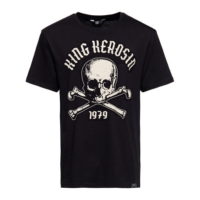 King Kerosin Skull Palma T-Shirt Black - FREE UK Shipping, FREE 365 Day Returns | Moto Central