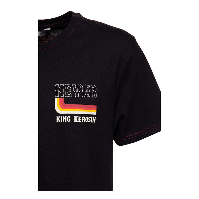 King Kerosin Never T-Shirt Black - FREE UK Shipping, FREE 365 Day Returns | Moto Central