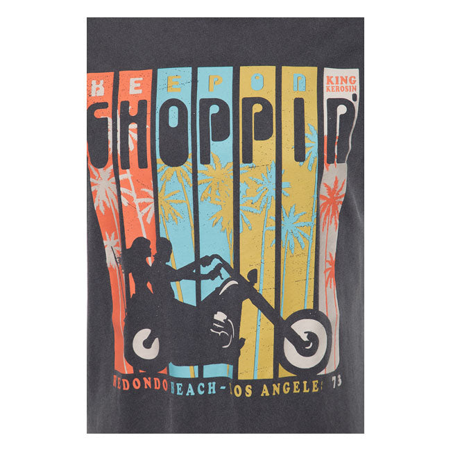 King Kerosin Keep On Choppin T-Shirt Black - FREE UK Shipping, FREE 365 Day Returns | Moto Central