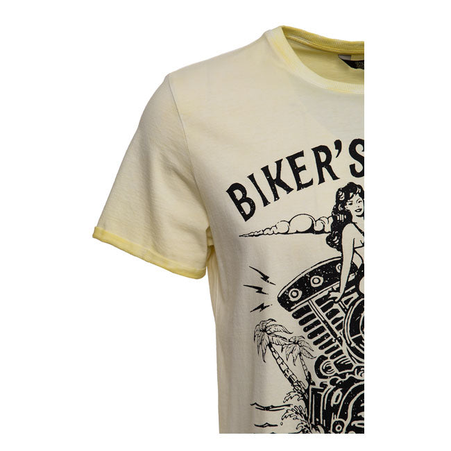 King Kerosin Bikers Island T-Shirt Lime - FREE UK Shipping, FREE 365 Day Returns | Moto Central