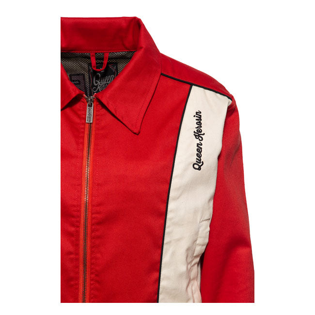 King Kerosin Queen Kerosin Motorway Riders Ladies Jacket Red / White - FREE UK Shipping, FREE 365 Day Returns | Moto Central